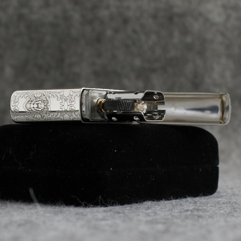 Bật lửa zippo bạc khối cao cấp khắc hình đức phật và ác quỷ bản armor