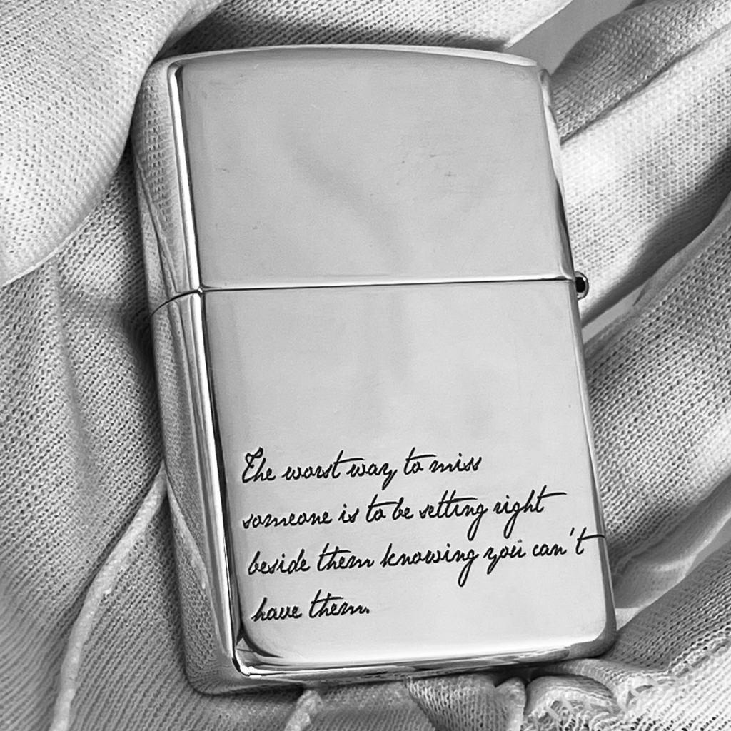 Bật Lửa Zippo Bạc Nguyên Khối Cao Cấp Khắc Memory Bản Vỏ Mỏng