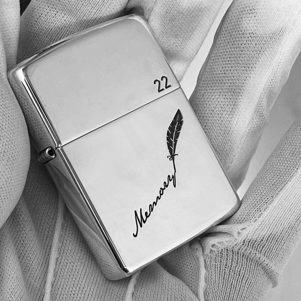 Bật Lửa Zippo Bạc Nguyên Khối Cao Cấp Khắc Memory Bản Vỏ Mỏng