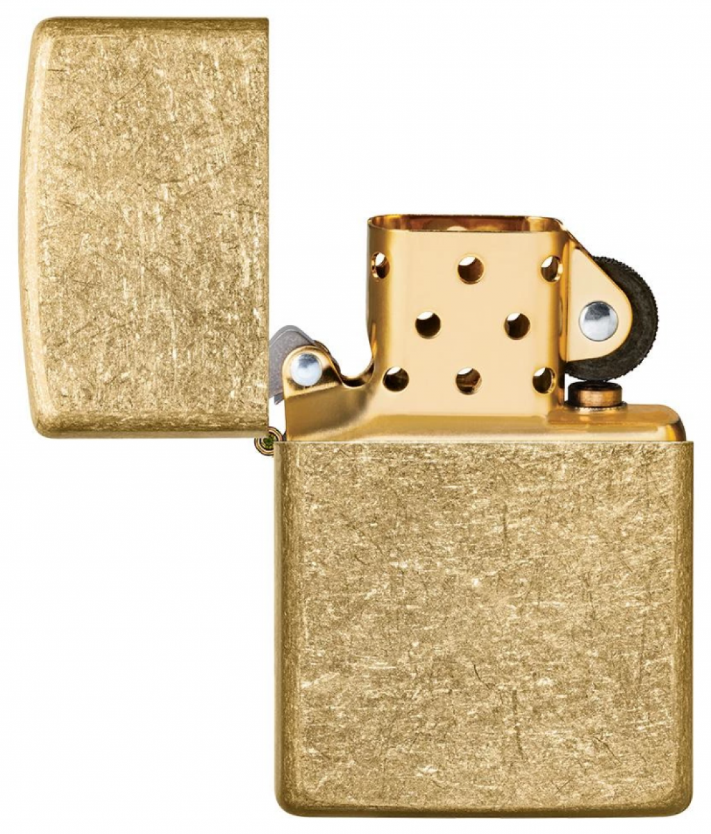 Bật Lửa Zippo Đồng Vàng Xước Bụi - Sku 49477 – Zippo Tumbled Brass