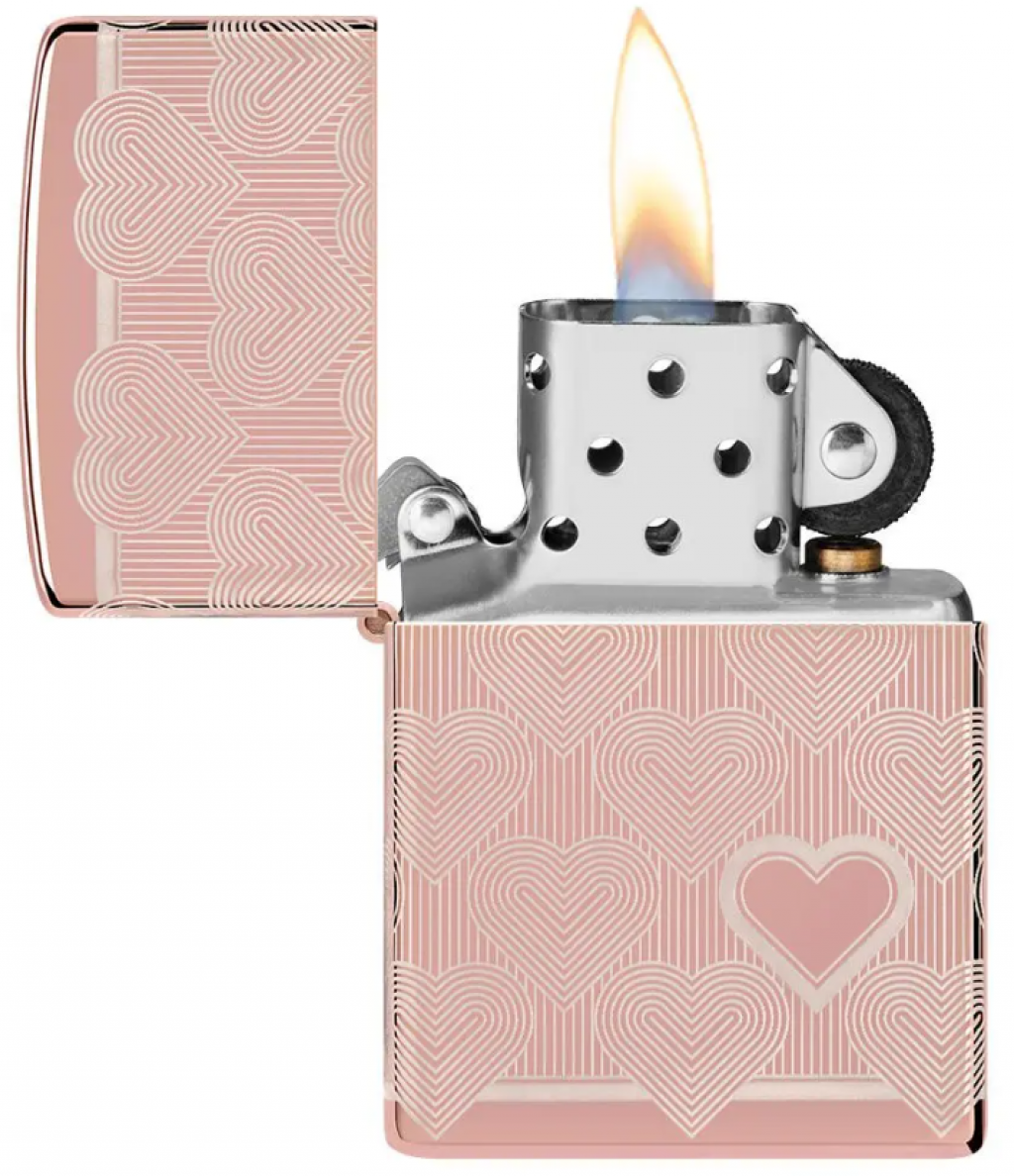 Zippo 49811 Vàng Hồng Hình Trái Tim Đáng Yêu