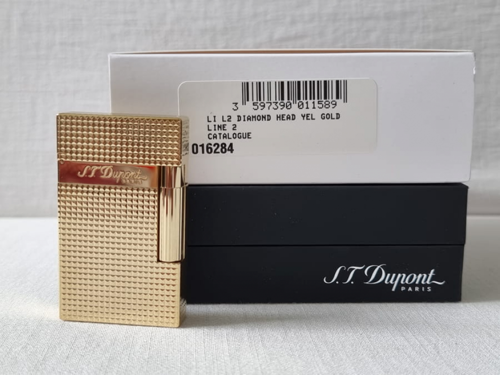 S.T Dupont Ligne2 Diamond Head Gold Plated 016284