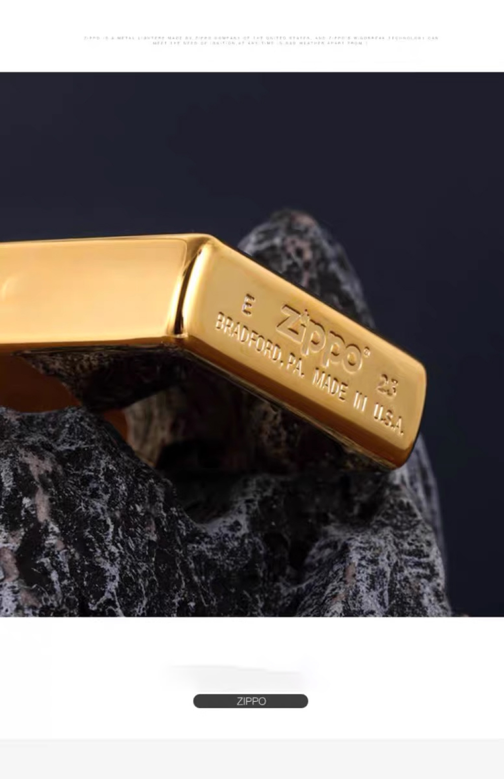Zippo kỷ niệm Năm con Rồng với phiên bản giới hạn 2024 (Gold Plate)