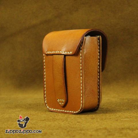 Bao da Handmade đựng zippo và nguyên bao 20 điếu 
