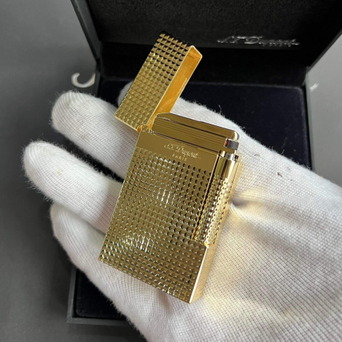 Bật Lửa S.T Dupont Le New Grand Dupont Yellow Gold Diamond Head Lighter C23009