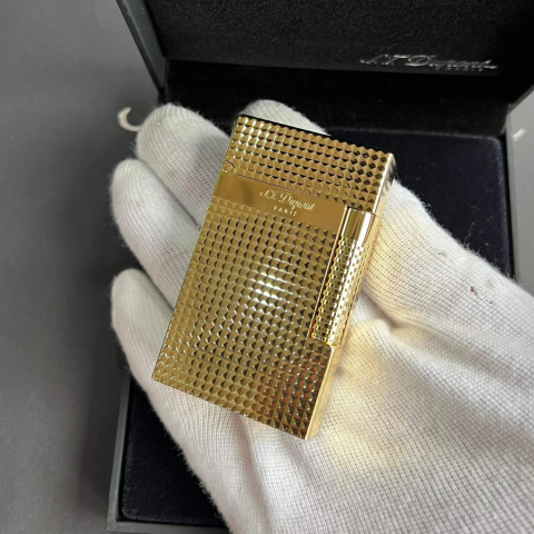 Bật Lửa S.T Dupont Le New Grand Dupont Yellow Gold Diamond Head Lighter C23009