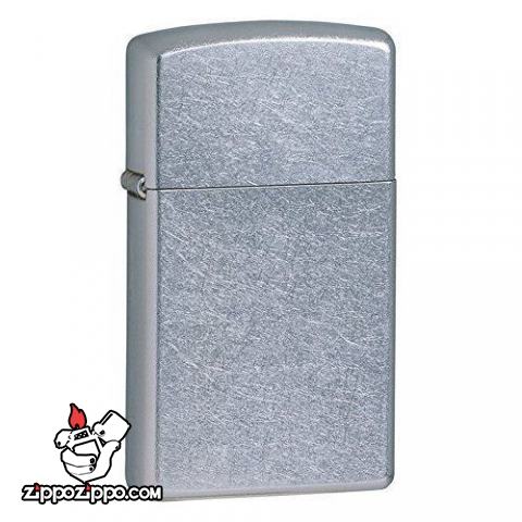 Bật Lửa Zippo Bản Nhỏ Mạ Chrome Xước Bụi - SKU 1607 – Zippo Slim Street Chrome