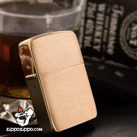 Bật Lửa Zippo 1941B Đồng Vàng Xước Vân Ngang - SKU 1941B – Zippo 1941 Replica Brushed Brass