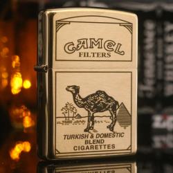 Bật Lửa Zippo 204 Đồng Khắc Camel