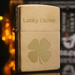 Bật Lửa ZIppo 204 Đồng Khắc Lucky Clover - Mã SP: ZPC2246