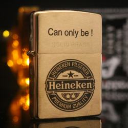 Bật Lửa Zippo 204 Đồng Khắc Thương Hiệu Bia Heineken - Mã SP: ZPC2248