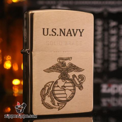 Bật Lửa Zippo 204B Đồng Khắc U.S.NAVY