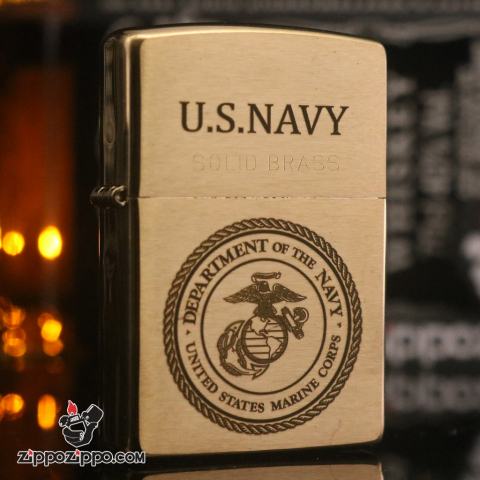 Bật Lửa Zippo 204B Khắc Biểu Tượng Hải Quân Hoa Kỳ