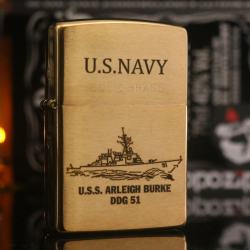 Bật Lửa Zippo 204B Khắc Hình Tàu Chiến