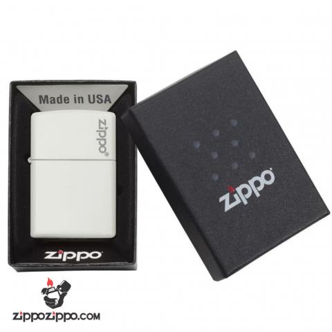 Bật Lửa Zippo Sơn Màu Trắng - Logo Zippo SKU 214ZL – Zippo White Matte With Logo