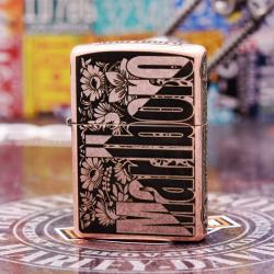 Bật Lửa Zippo Antique Copper Khắc Hoa Văn Marlboro - Mã SP: ZPC2990