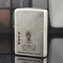Bật lửa Zippo Bạc cổ khắc Phật Bà Quan Âm - Mã SP: ZPC1784