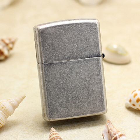 Bật Lửa Zippo Bạc Cổ Xưa Ốp Lông Vũ Gắn Ngọc Lam