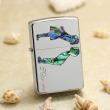Bật Lửa Zippo Bạc Khảm Trai Xanh Nụ Hôn Tình Yêu