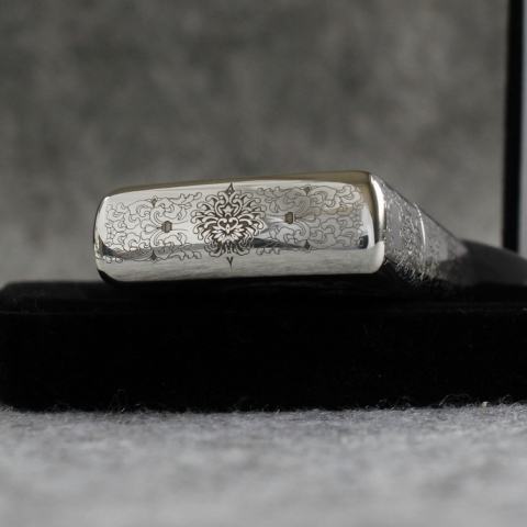 Bật lửa zippo bạc khối cao cấp khắc hình đức phật và ác quỷ bản armor