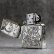 Bật lửa zippo bạc khối cao cấp khắc hình đức phật và ác quỷ bản armor