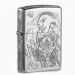 Bật Lửa Zippo Bạc Khối Cao Cấp Khắc Hình Đức Phật Và Ác Quỷ Bản Vỏ Mỏng