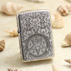 Bật Lửa Zippo Bạc Khối Cao Cấp Khắc Hình Lễ Quỷ Bản Vỏ Dầy Armor - Mã SP: ZPC2220-A
