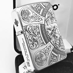 Bật Lửa Zippo Bạc Nguyên Khối Cao Cấp Khắc Bốn Hiệp Sĩ Bản 1941 - Mã SP: ZPC2878