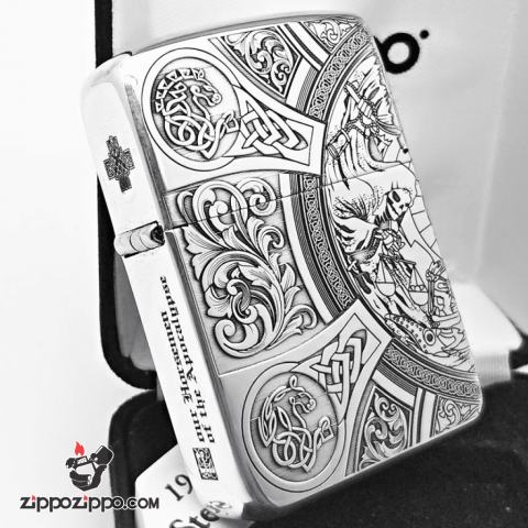 Bật Lửa Zippo Bạc Nguyên Khối Cao Cấp Khắc Bốn Hiệp Sĩ Bản 1941