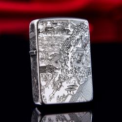 Bật Lửa Zippo Bạc Nguyên Khối Cao Cấp Khắc Bức Tranh Cổ  Phiên Bản 1941 - Mã SP: ZPC2942