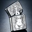 Bật Lửa Zippo Bạc Nguyên Khối Cao Cấp Khắc Chạm Khắc  Khắc Hình Cô Gái Sexy Vỏ Dầy Bản Armor