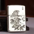 Bật Lửa Zippo Bạc Nguyên Khối Cao Cấp Khắc Chúa Sơn Lâm Vỏ Dầy Bản Armor