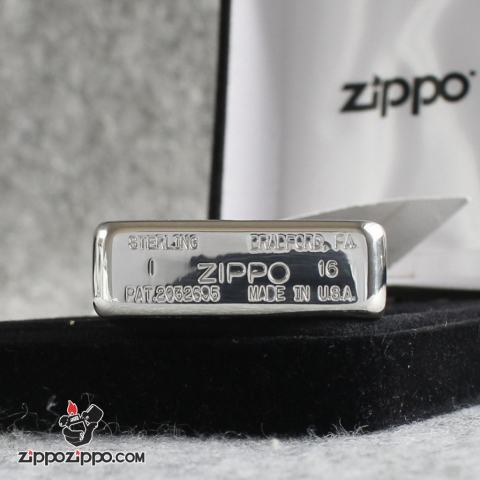 Bật Lửa Zippo Bạc Nguyên Khối Cao Cấp Khắc Cô Gái Sexy Và Đâu Lâu Phiên Bản 1941