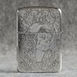 Bật Lửa Zippo Bạc Nguyên Khối Cao Cấp Khắc Cô Gái Sexy Và Đâu Lâu Phiên Bản 1941
