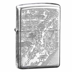 Bật lửa Zippo Bạc nguyên khối cao cấp khắc Hình Bức Tranh Cổ Bản Amor - Mã SP: ZPC2865-A