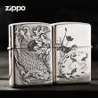 Bật lửa Zippo Bạc nguyên khối cao cấp khắc Hình Cá Chép Bản Amor