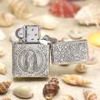 Bật Lửa Zippo Bạc nguyên khối Cao Cấp khắc hình  Nổi Constantine