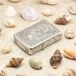 Bật lửa Zippo  Bạc nguyên khối cao cấp khắc hình Rồng Châu Á