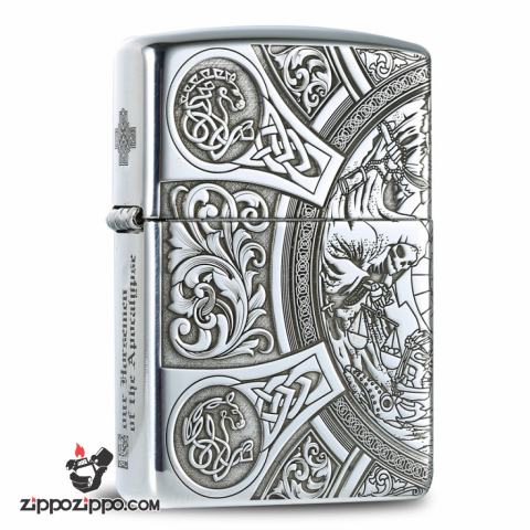 Bật lửa Zippo Bạc nguyên khối cao cấp khắc Hình Thần Chết Bản Amor.