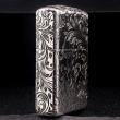 Bật Lửa Zippo Bạc Nguyên Khối Cao Cấp Khắc Hoa Văn Tình Yêu Hoa Elf Vỏ  Dầy Bản Armor