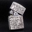 Bật Lửa Zippo Bạc Nguyên Khối Cao Cấp Khắc Hoa Văn Tình Yêu Hoa Elf Vỏ  Dầy Bản Armor