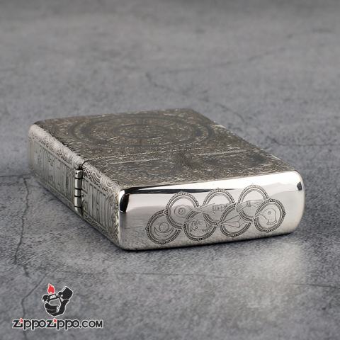 Bật Lửa Zippo Bạc Nguyên Khối Cao Cấp Khắc Kiếp Luân Hồi Bản Mỏng