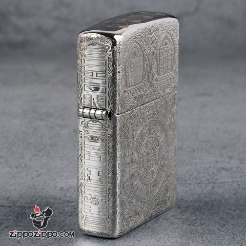 Bật Lửa Zippo Bạc Nguyên Khối Cao Cấp Khắc Kiếp Luân Hồi Bản Mỏng