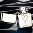 Bật Lửa Zippo Bạc Nguyên Khối Cao Cấp Khắc Love Vỏ Dầy Bản Armor