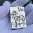 Bật Lửa Zippo Bạc Nguyên Khối Cao Cấp Khắc Mã Đáo Thành Công Bản Vỏ Mỏng