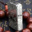 Bật Lửa Zippo Bạc Nguyên Khối Cao Cấp Khắc  Năm Mặt Đầu Lâu Hoa Hồng Vỏ Dày Armor