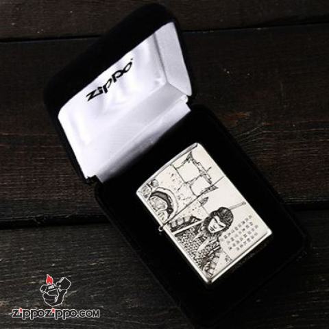 Bật Lửa Zippo Bạc Nguyên Khối Cao Cấp Khắc Tề Thiên Đại Thánh Armor