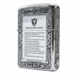 Bật lửa Zippo Bạc nguyên khối Game of Thrones New - Mã SP: ZPC0899