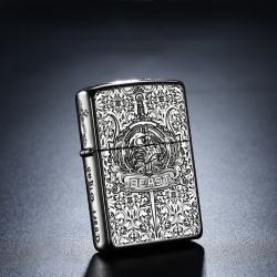 Bật Lửa Zippo Bạc Nguyên Khối Khắc  Codex Gigas Bản Vỏ Mỏng - Mã SP: ZPC2874