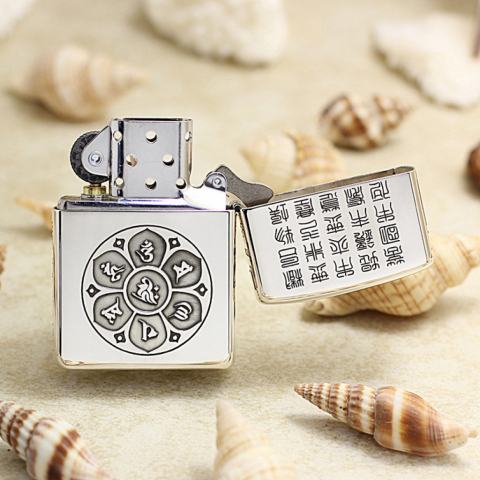 Bật Lửa Zippo Bạc Nguyên Khối Khắc Đức Phật Thích Ca Mâu Ni Bản Vỏ Dầy Armor